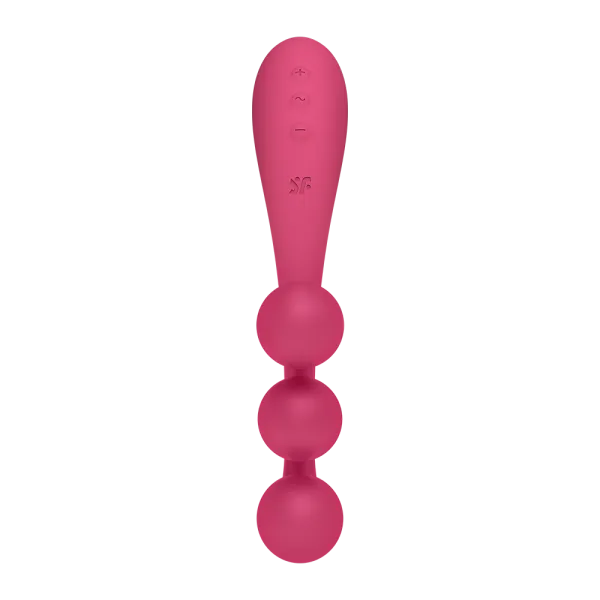 Vibromasseur triple stimulation flexible, anal, vaginale, clitoridienne Tri Ball rouge USB Satisfyer - CC597817