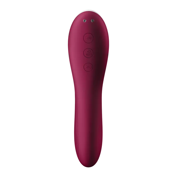 2 en 1 Vibromasseur et stimulateur de clitoris USB rouge Dual Crush Satisfyer - CC597786