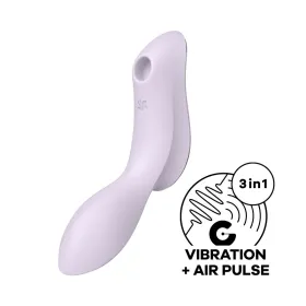 2 en 1 Vibromasseur et stimulateur de clitoris USB violet Curvy Trinity 2 Satisfyer - CC597788