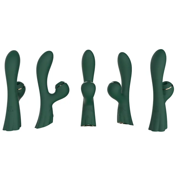 Vibromasseur double stimulation point G et clitoris par vibrations membrane vert USB - FAIRYGREEN