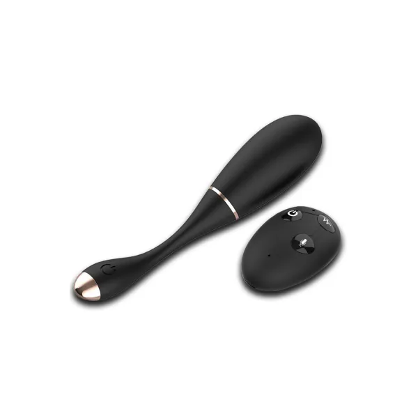 Œuf vibrant télécommandé USB noir avec option commande vocale LOLA-S - WS-NV030