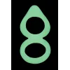 Double cockring vert fluorescent en silicone - WS-NV508B