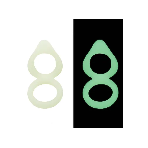 Double cockring vert fluorescent en silicone - WS-NV508B