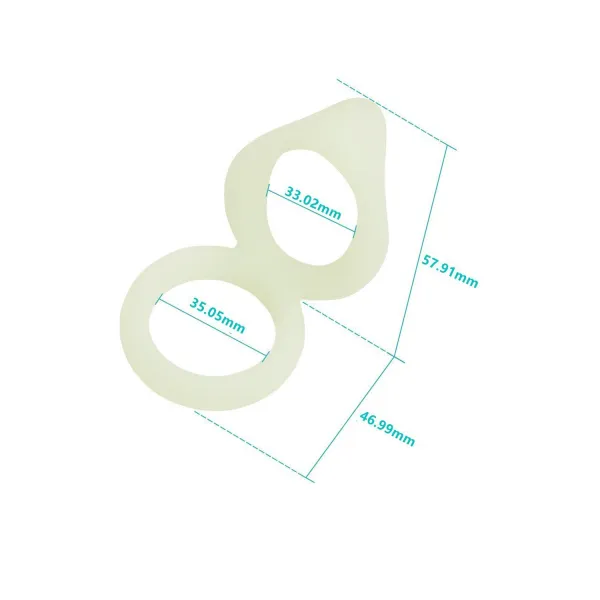 Double cockring vert fluorescent en silicone - WS-NV508B