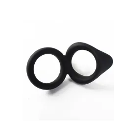 Double cockring noir en silicone - WS-NV508B
