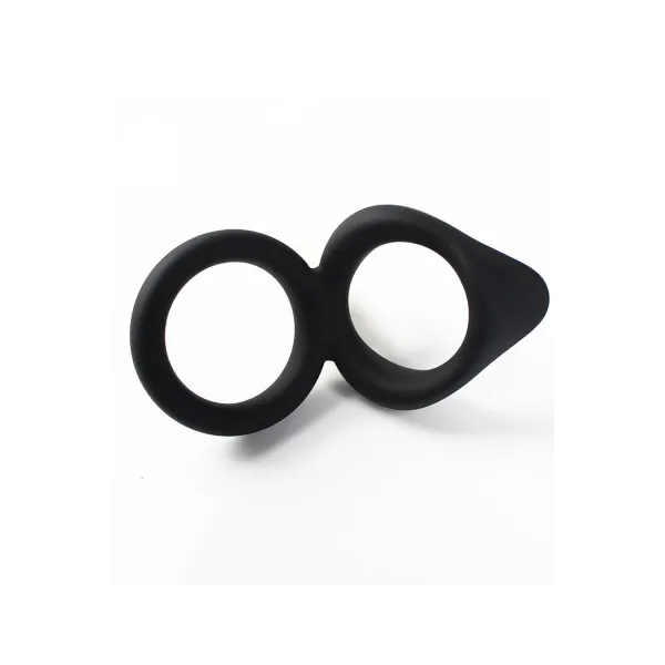 Double cockring noir en silicone - WS-NV508B