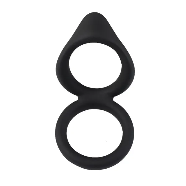 Double cockring noir en silicone - WS-NV508B