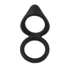 Double cockring noir en silicone - WS-NV508B