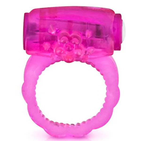 Cockring rose vibrant avec stimulation du clitoris - CC570041