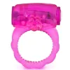 Cockring rose vibrant avec stimulation du clitoris - CC570041