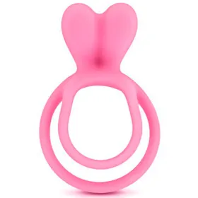 Double cockring rose avec stimulateur de clitoris - CC5710050050
