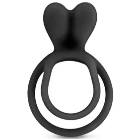 Double cockring noir avec stimulateur de clitoris - CC5710050010