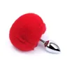 Plug anal aluminium avec pompon rouge Taille S - RY-001MPJ-018RED