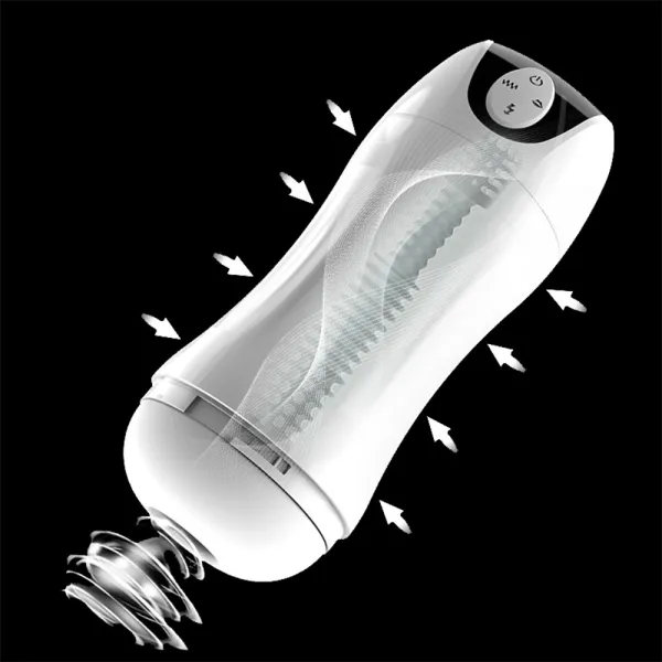 Masturbateur Deluxe USB, 10 modes de vibration et 3 modes de succions - MOC-888