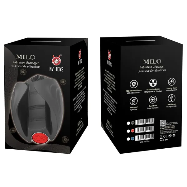 Masturbateur vibrant bleu en silicone, USB MILO - WS-NV524