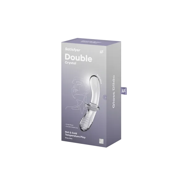 Gode en verre borosilicaté massif transparent Double Crystal Satisfyer - CC597829