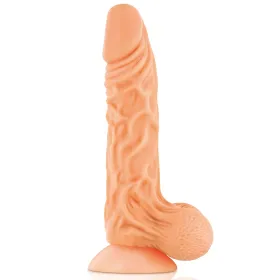 Gode réaliste veiné ventouse va-et-vient prépuce testicules billes mouvantes 22cm - CC514107