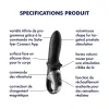 Vibromasseur noir USB, chauffant et connecté Hot Passion Satisfyer - CC597790