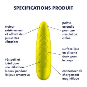 Vibromasseur jaune USB Ultra Power Bullet 5 Satisfyer - CC597737
