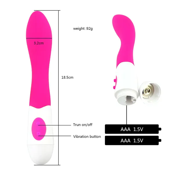 Vibromasseur rose incurvé point G - BOZ028PNK