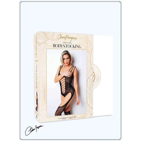 Bodystocking dentelle floral et triple bretelles - Le Numéro 9 - Collection Bodystocking - CM99009
