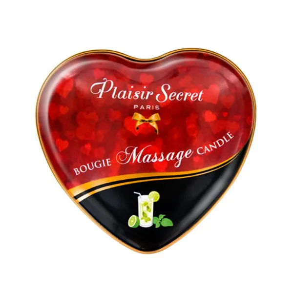 Mini bougie de massage mojito boîte coeur 35ml - CC826066