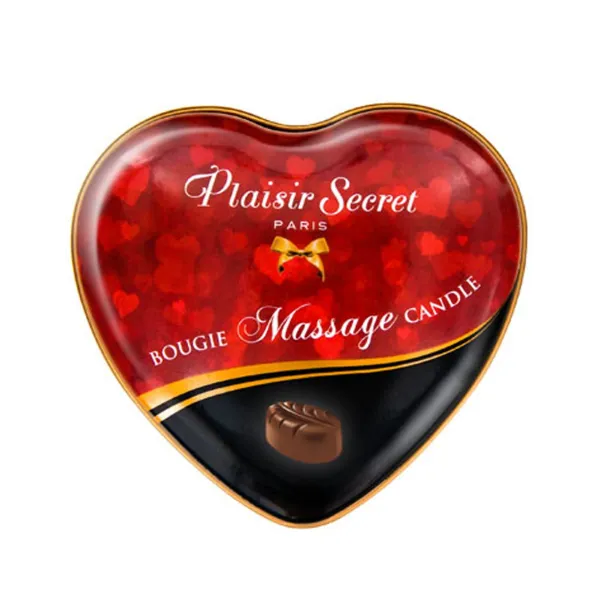 Mini bougie de massage au chocolat boîte coeur 35ml - CC826061