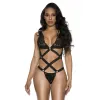 Body dentelle noir effet lanières - ML80099BLK