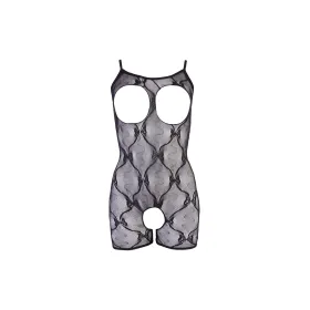 Combinaison short en résille noire - R2550113