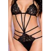 Body string noir dentelle et ornements - ML80023BLK